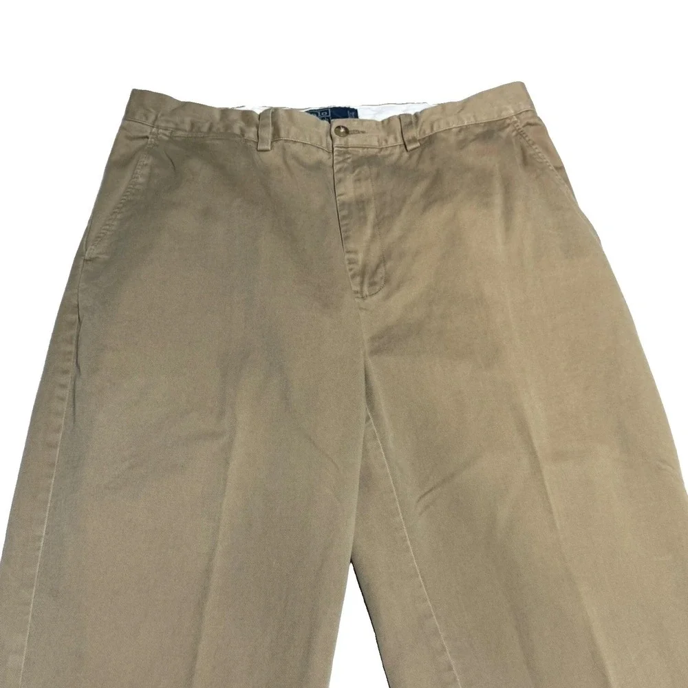 Vintage Polo Ralph Lauren Classic Chino Pants Mens 34x30 Tan Khaki Straight Leg